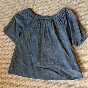 JCrew Navy Chambray Top